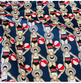 Coton Enduit / Nageuses Bleu Navy