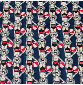 Coton Enduit / Nageuses Bleu Navy