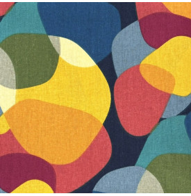 tissu coton imprimé sixties multicolore, tendances rétro