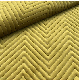 Tissu Velours Chevron Matelassé / Vert Olive