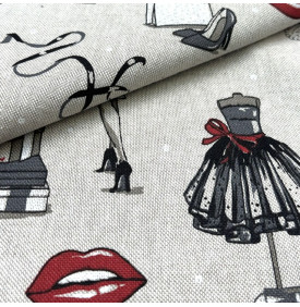 tissu palace motif femme glamour, élégant et graphique