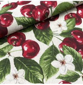 Tissu Palace / Cerises – Rouge & Vert | Coupon