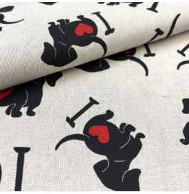 tissu palace chiens cœur, original et tendance