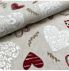 tissu palace cœurs vintage, élégant et chaleureux