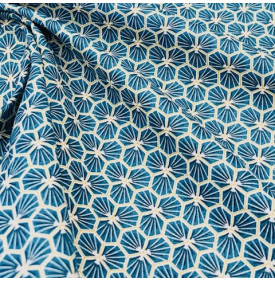 Coton Enduit / Graphique Riad Bleu Canard