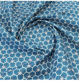 Tissu Coton Enduit / Motif Mosaïque Riad Canard