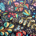 Coton enduit imprimé floral multicolore sur fond ardoise