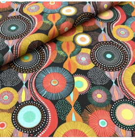 Tissu Coton Imprimé / Graphique Boubou - Peanut & Terracotta | Coupon