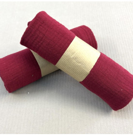 Coupon Tissu Gaze de Coton Uni / Bordeaux