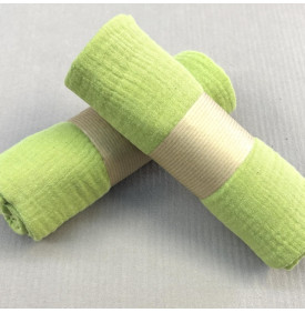 Coupon Tissu Gaze de Coton Uni / Vert