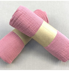 Tissu Double Gaze de Coton Uni / Mauve – 125 g/m²