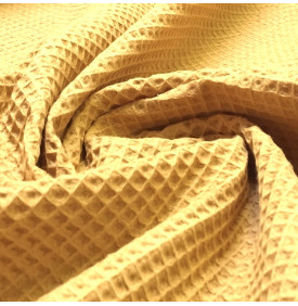 Tissu Éponge Nid d'Abeille Uni – Moutarde | 10.90 €/M