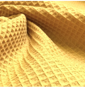 Tissu Éponge Nid d'Abeille Uni – Moutarde | 10.90 €/M