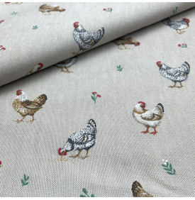 Tissu Aspect Lin / Motif...