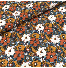 Tissu Coton Imprimé / Motif Florale - Floralie Multicolore