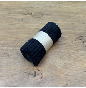 Tissu Velours Côtelé / Larges Côtes 10 mm - Noir