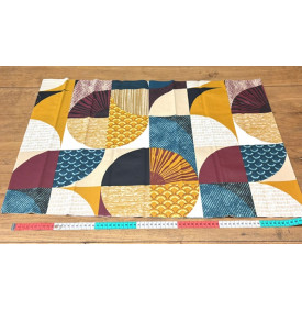 Tissu Coton Enduit Géometrico Multicolore – Motif Graphique