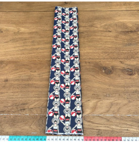 Tissu Coton Enduit / Esprit Bord de Mer - Baigneuse Rétro Marine