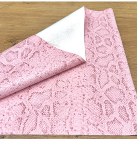 Tissu Simili Cuir Imprimé / Effet Crocodile & Serpent - Croco Snake Rose