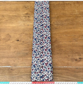 Tissu Enduit / Fleurs Liberty - Léonie Bleu & Rouge | 14.90 €/M