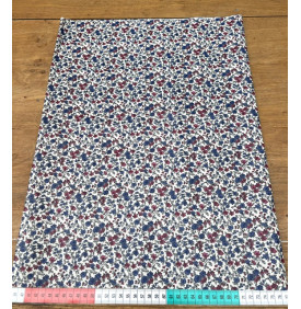 Tissu Enduit / Fleurs Liberty - Léonie Bleu & Rouge | 14.90 €/M