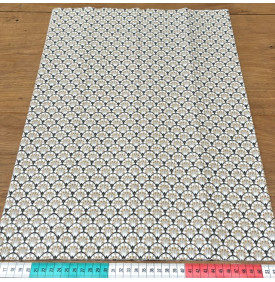 Tissu Enduit / Motif Éventails - Gaudi Beige & Ocre | 14.90 €/M