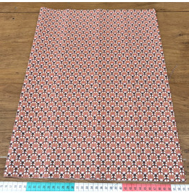 Tissu Coton Enduit / Motif Éventails - Gaudi Terracotta & Ocre | 14.90 €/M