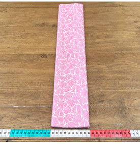 Coupon Coton Enduit Imprimé / Motif Graphique - Enduit Antibes Rose & Blanc