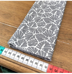 Tissu Coton / Motif Graphique - Enduit Antibes Gris & Blanc | 14.90 €/M