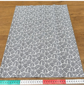 Tissu Coton Enduit Imprimé / Motif Graphique - Enduit Antibes Gris & Blanc | 14.90 €/M