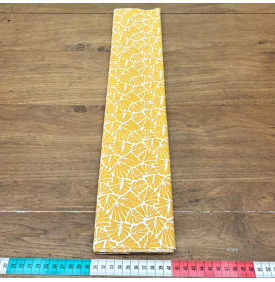Coupon Coton Enduit / Motif Graphique - Antibes Jaune & Blanc