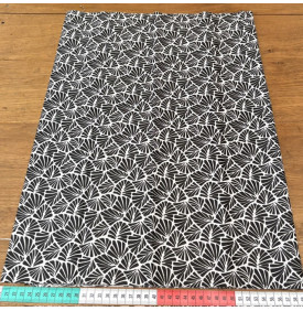Coupon Coton Enduit / Motif Graphique - Antibes Noir & Blanc