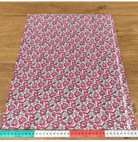 Tissu Coton Enduit / Motif Fleurs Indiennes – Gange Écru & Rose | 14.90 €/M
