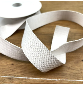 Sangle Coton 30 mm – Blanc Pailleté Or | 3 €/M