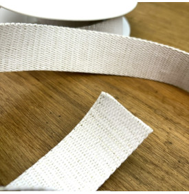 Sangle Coton 30 mm – Blanc Pailleté Or | 3 €/M