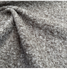 Tissu Bouclette Uni / Gris Chiné – 310 g/m² | 12,90 €/M
