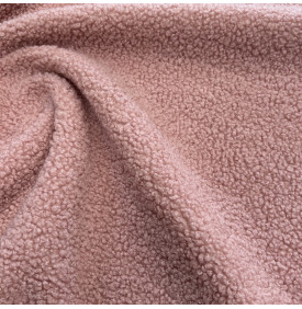 Tissu Teddy Bouclette Uni / Rose Pétale – 280 g/m² | 13,90 €/M