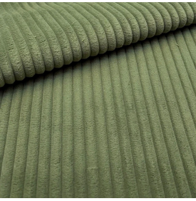 Velours Côtelé "Futé" - Larges Côtes 10 mm – Kaki | 12.90 €/M