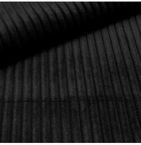 Velours Côtelé "Futé" - Larges Côtes 10 mm – Noir | 12.90 €/M