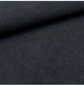 Tissu Velours Côtelé Huggy 5 mm / Noir | 13,50 €/M