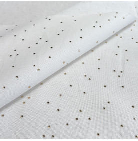 Tissu Palace / Pois Dorés – Fond Blanc  | 11.90 €/M