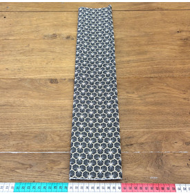 Coupon Coton Enduit / Motif Géométrique – Riad Noir