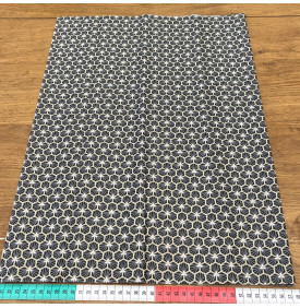 Coupon Coton Enduit / Motif Géométrique – Riad Noir
