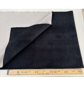 Velours Côtelé "Futé" - Larges Côtes 10 mm – Noir | 13.50 €/M