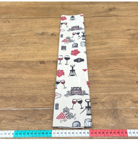 Tissu Coton Enduit / Motif Vignoble – Vignoble Lin & Rouge | 14.90 €/M