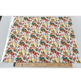 Tissu Coton Imprimé / Motif Noël - Mutin Lin, Rouge & Vert