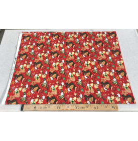 Tissu Coton Imprimé / Motif Noël - Mutins Rouge & Vert