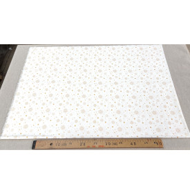 Tissu Coton Imprimé / Motif Noël - Céleste Blanc & Or