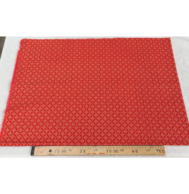 Tissu Coton Imprimé / Motif Noël - Flocons Rouge & Or