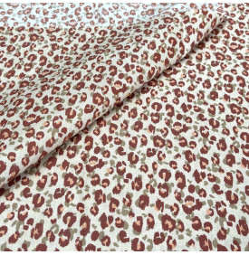 Tissu Coton Enduit / Motif Léopard  - Karlia Beige & Brun | 14.90€ /M